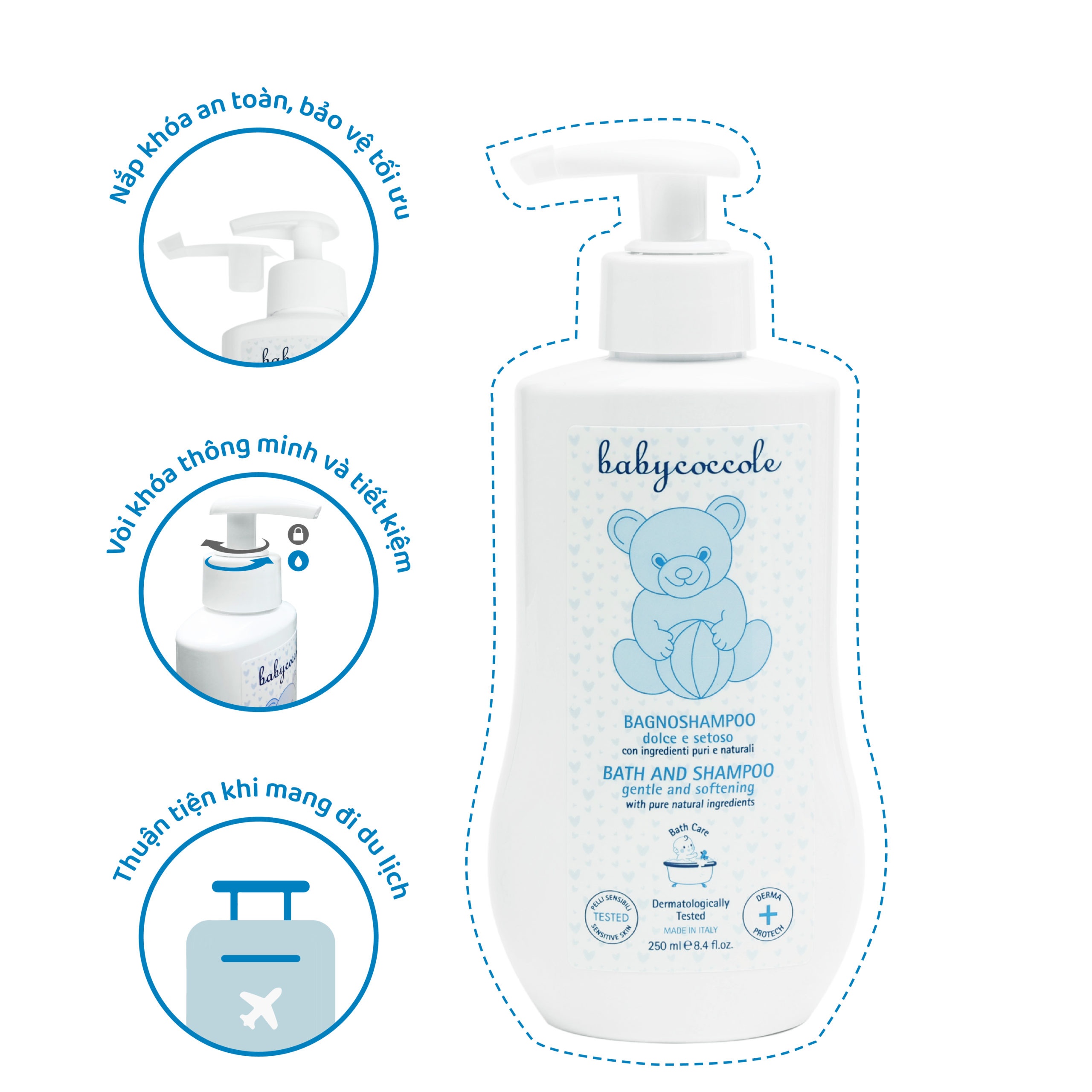 Sữa tắm gội cho bé Babycoccole hoa sen 250ml 0M+ hình 2