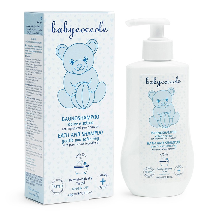 Sữa tắm gội cho bé Babycoccole hoa sen 400ml 0M+ hình 1