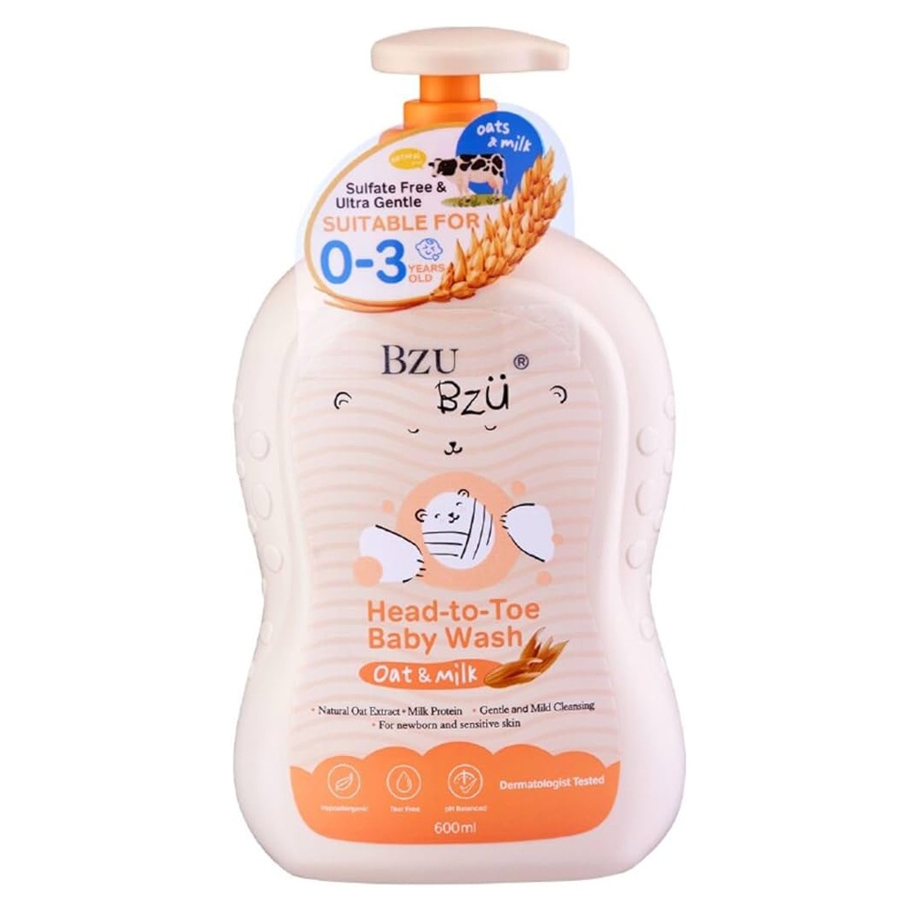 Sữa tắm gội chiết xuất yến mạch & sữa Bzu Bzu 600ml hình 1