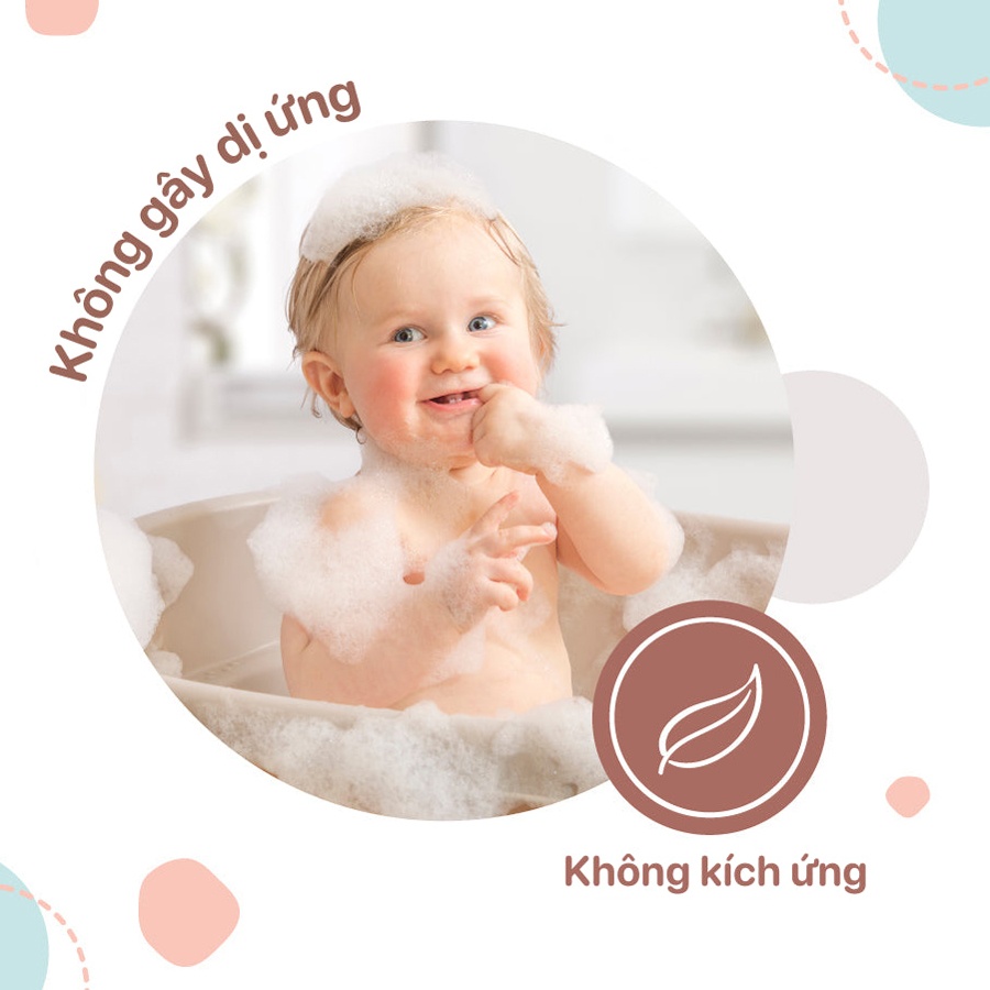 Sữa tắm gội chiết xuất yến mạch & sữa Bzu Bzu 600ml hình 5