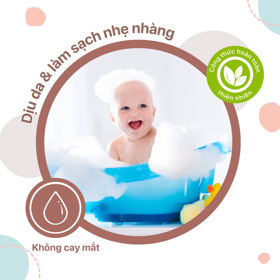 Sữa tắm gội chiết xuất yến mạch & sữa Bzu Bzu 600ml hình 3