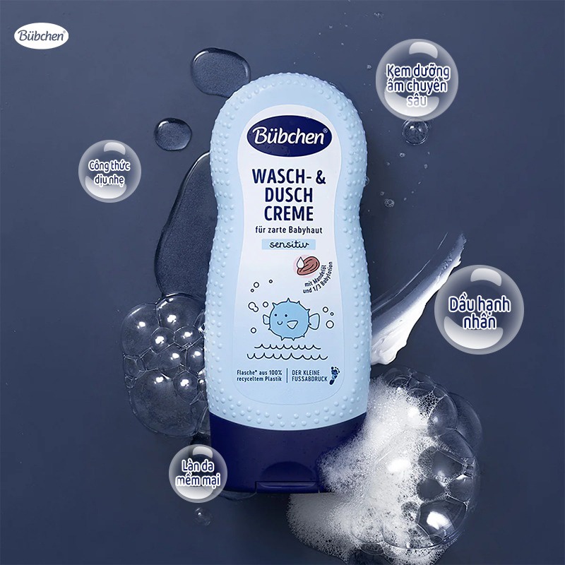 Sữa tắm gội thuần chay sơ sinh Bubchen 230ml  hình 4