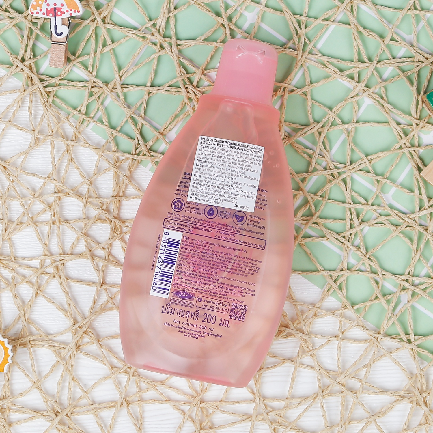 Sữa tắm gội toàn thân Babi Mild 200ml hình 2