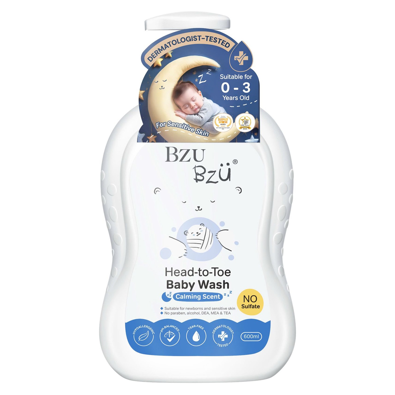 Sữa tắm gội toàn thân sơ sinh Bzu Bzu 600ml