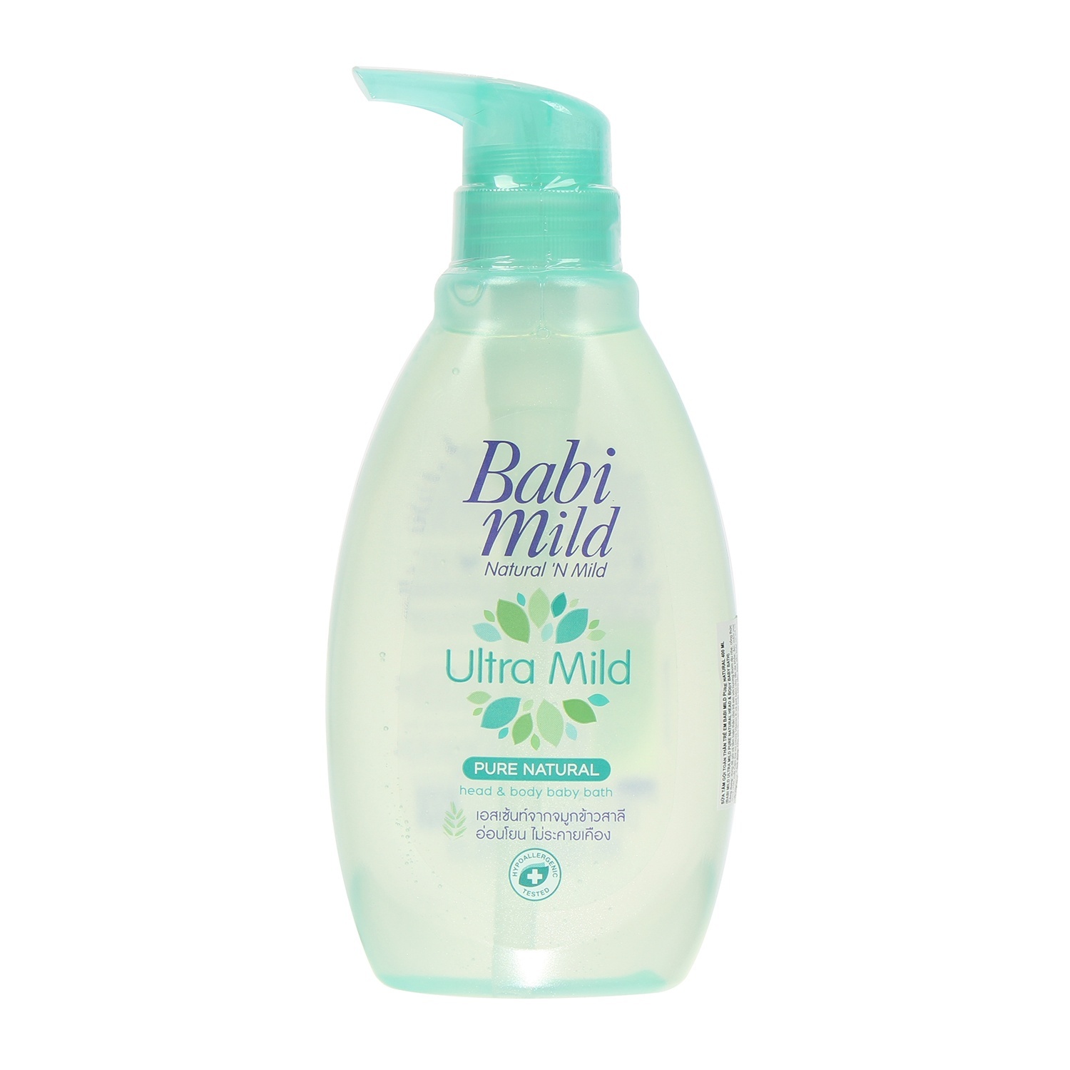 Sữa tắm gội trẻ em Babi Mild - Pure Natural 400ml (Xanh) hình 1
