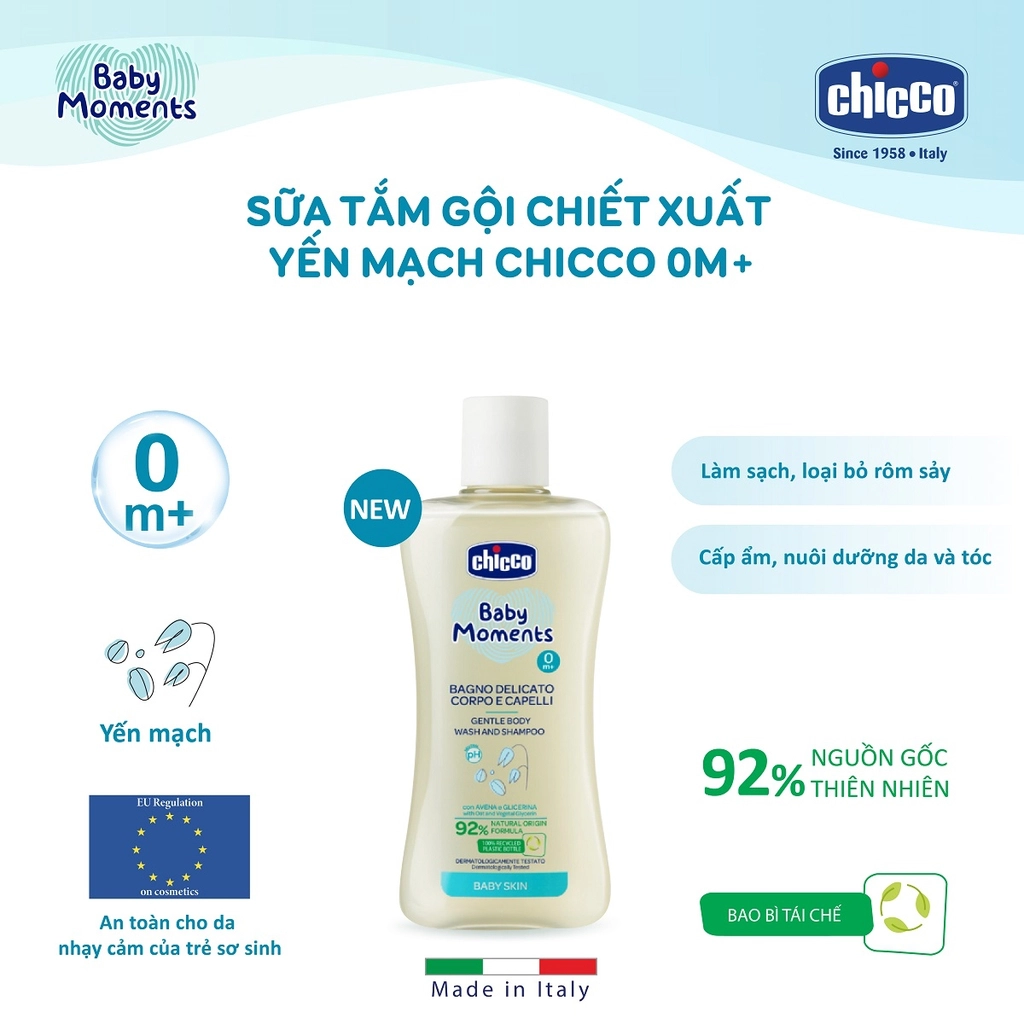 Sữa tắm Chicco yến mạch 200ml 28441