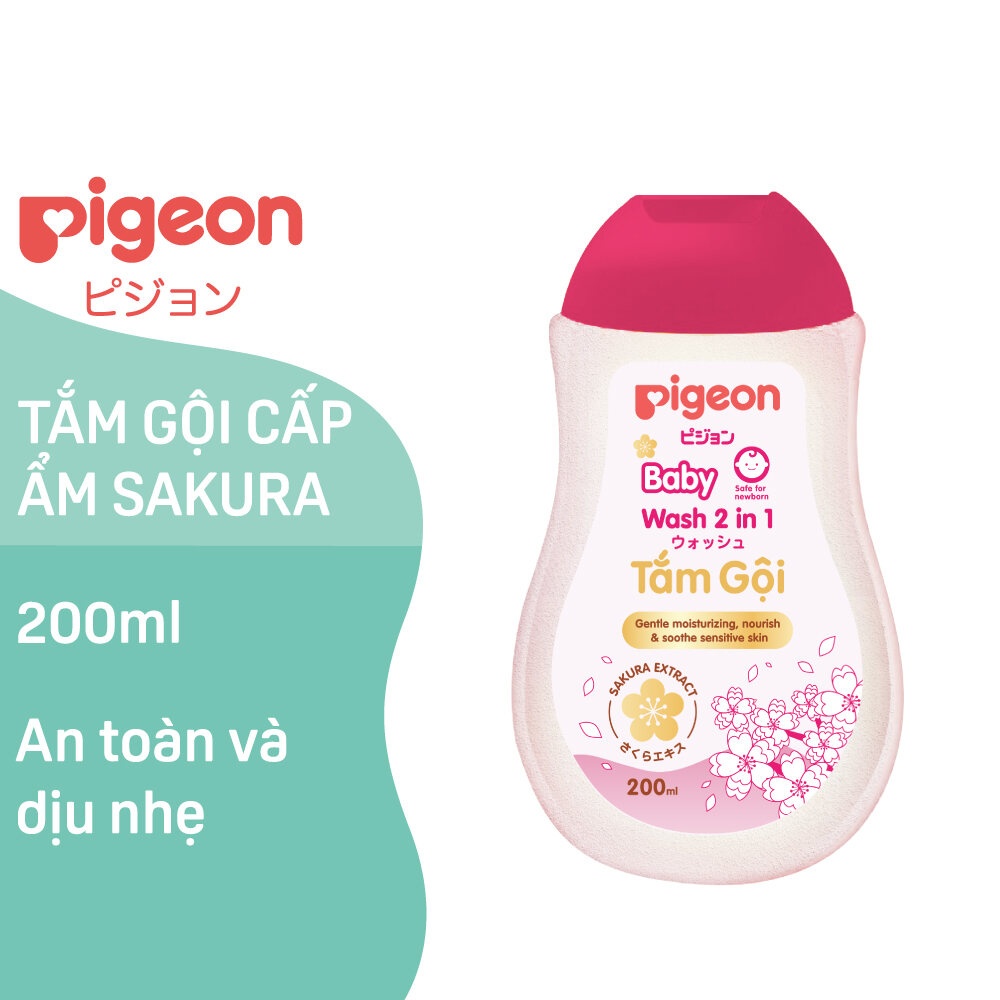 Tắm gội cho bé Sakura Pigeon 2in1 200ml hình 2