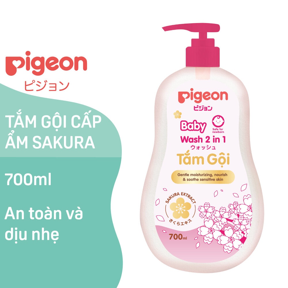 Tắm gội cho bé Sakura Pigeon 2in1 700ml hình 2