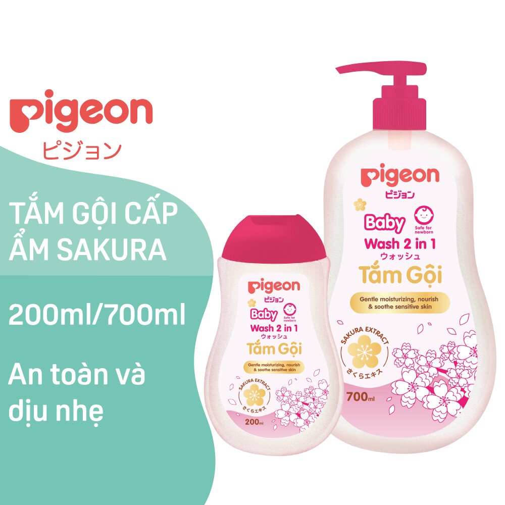 Tắm gội cho bé Sakura Pigeon 2in1 700ml hình 3