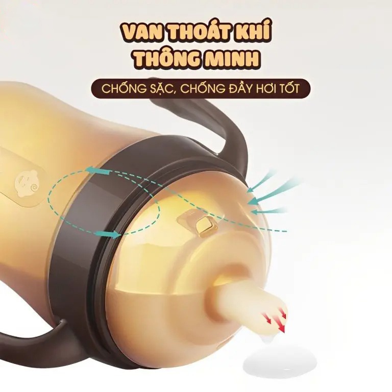 Bình sữa Kamidi silicone 150ml (Màu nâu) hình 3