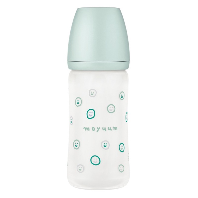 Bình sữa Moyuum thủy tinh bọc silicone Happy more 240ml  hình 1