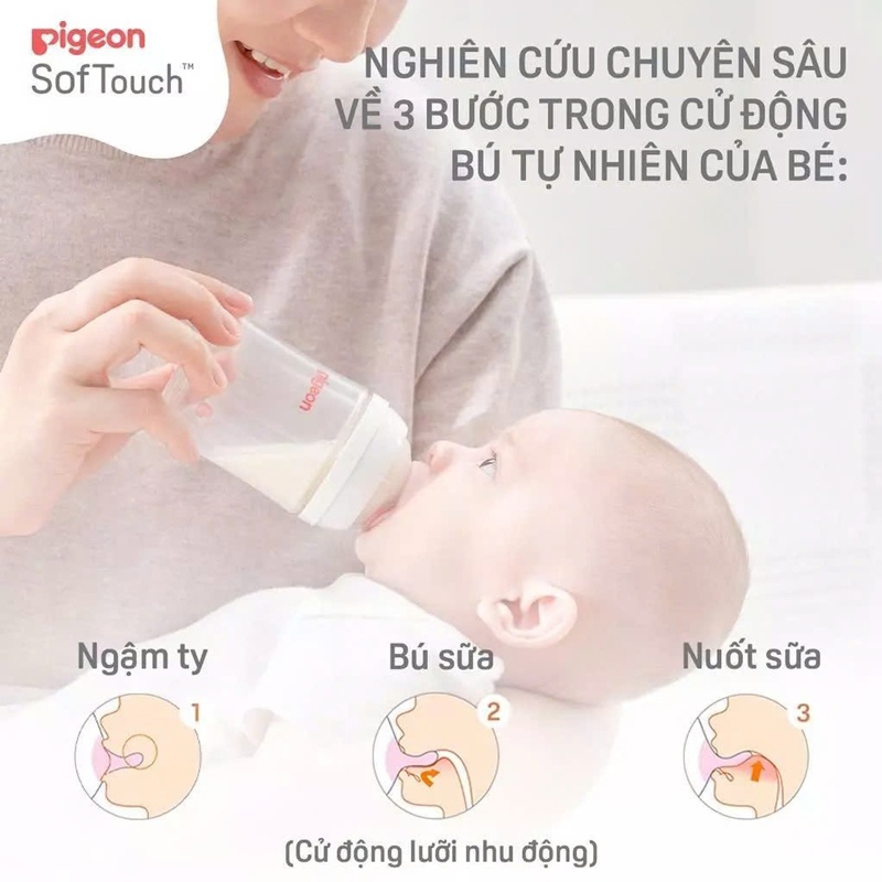 Bình sữa Pigeon PP họa tiết Thu Đông 240ml