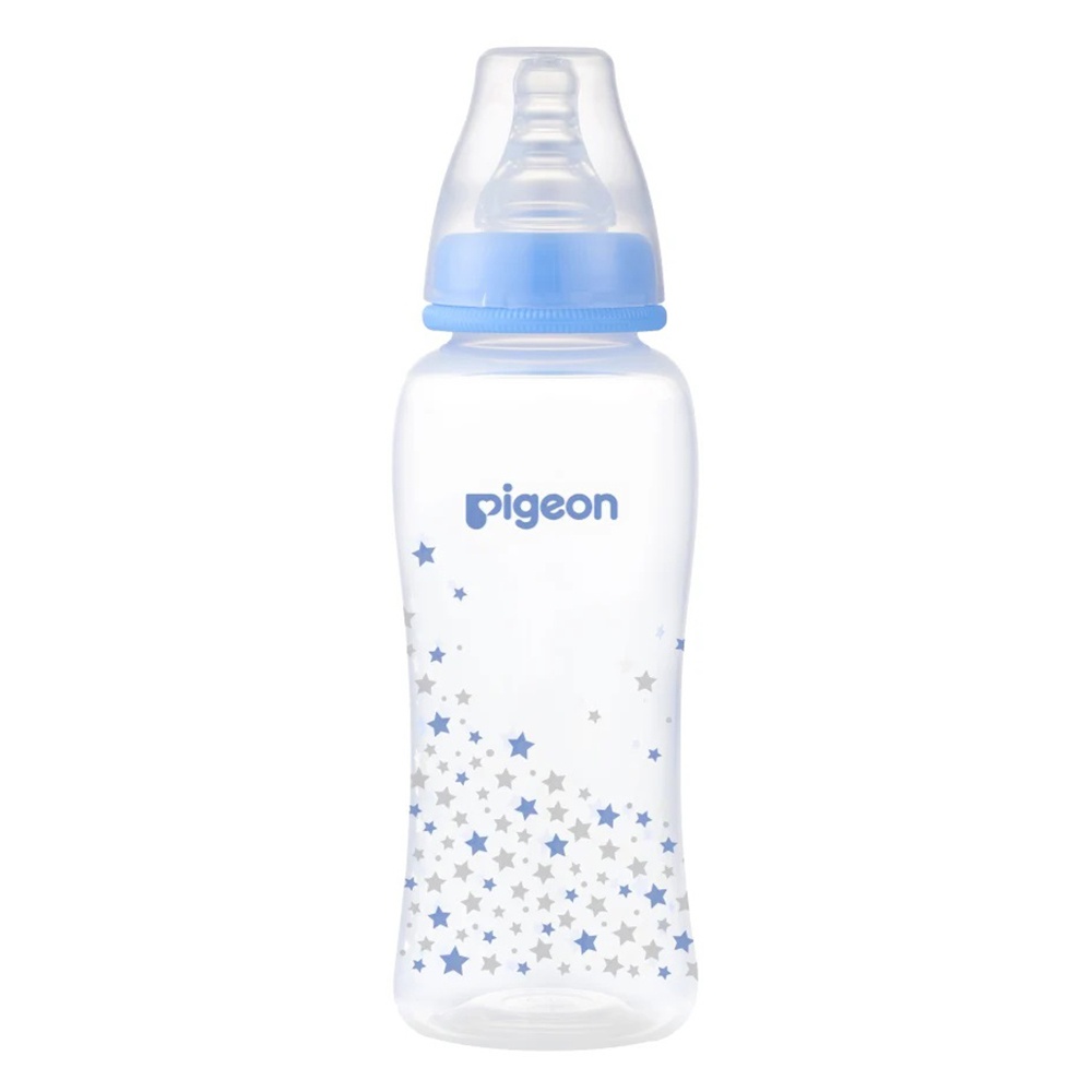 Bình sữa Pigeon PP Streamline họa tiết ngôi sao 250ml (Xanh)