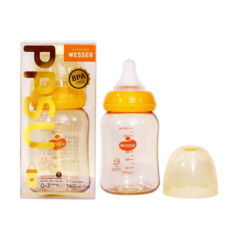 Bình sữa Wesser 140ml nhựa PPSU hình 1
