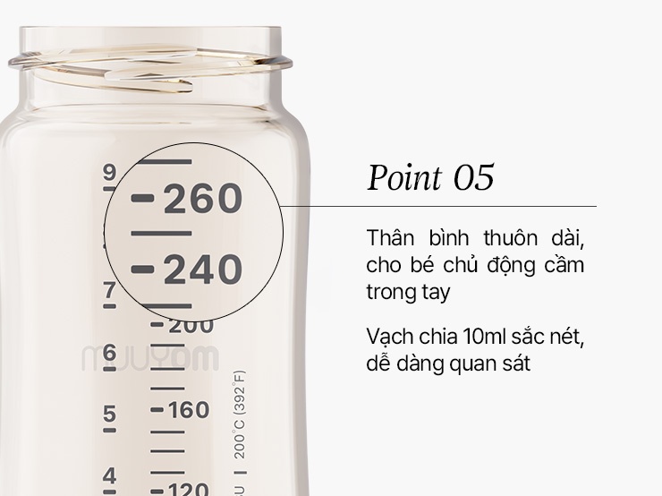 Bình sữa Moyuum PPSU Premium thế hệ thứ 3 Llama 170ml hình 4
