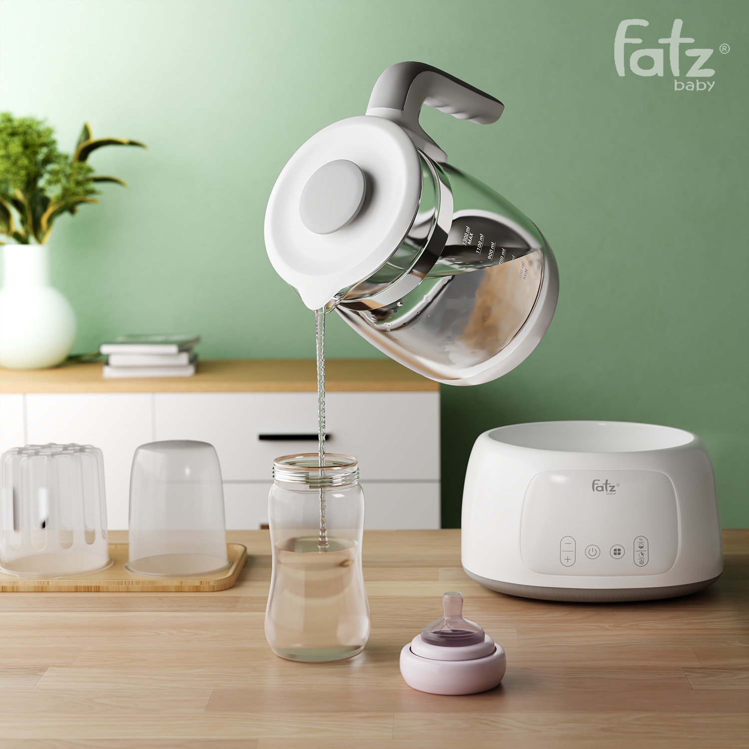  Máy đun và hâm nước pha sữa điện tử Fatzbaby 1.3L -  Quick 16 - FB3506HB hình 4