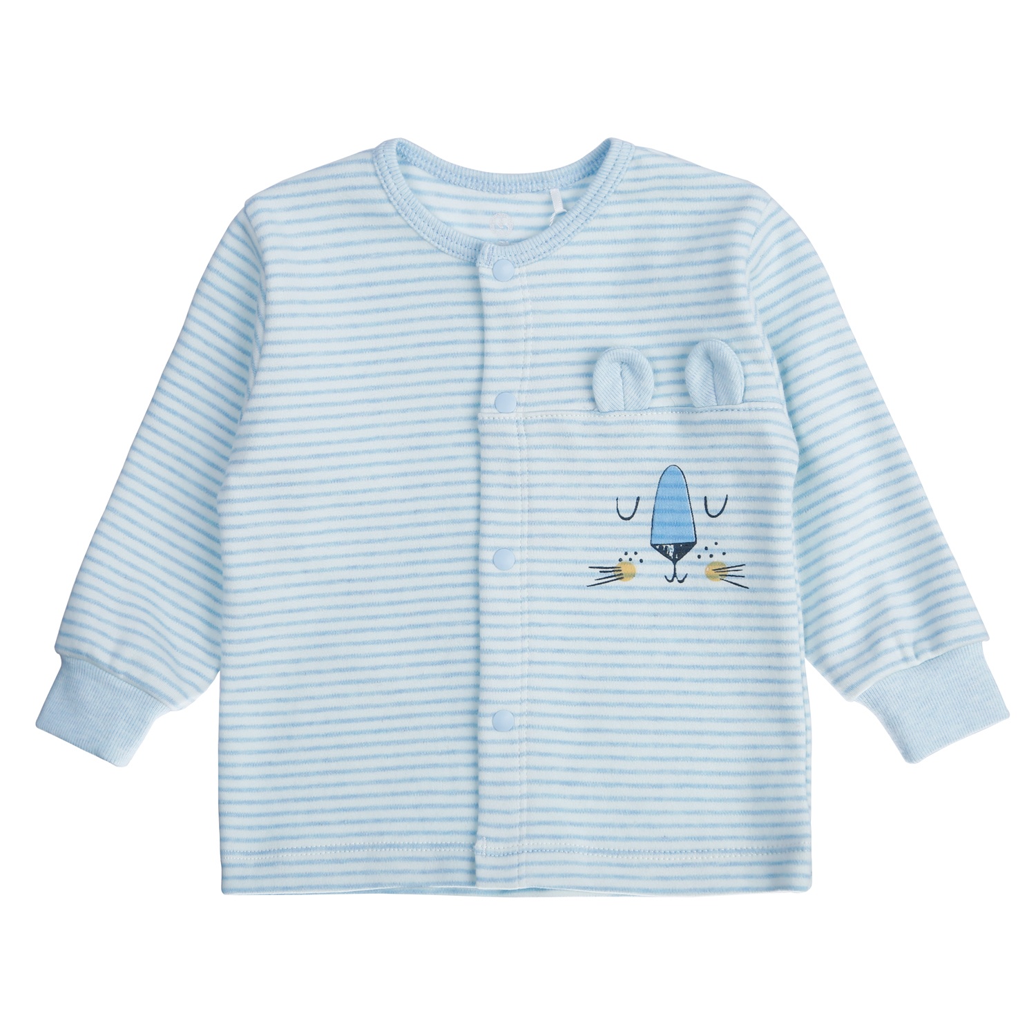 Bộ quần áo bé trai dài tay cài giữa kẻ ngang KidsPlaza ND21D (Xanh) hình 2