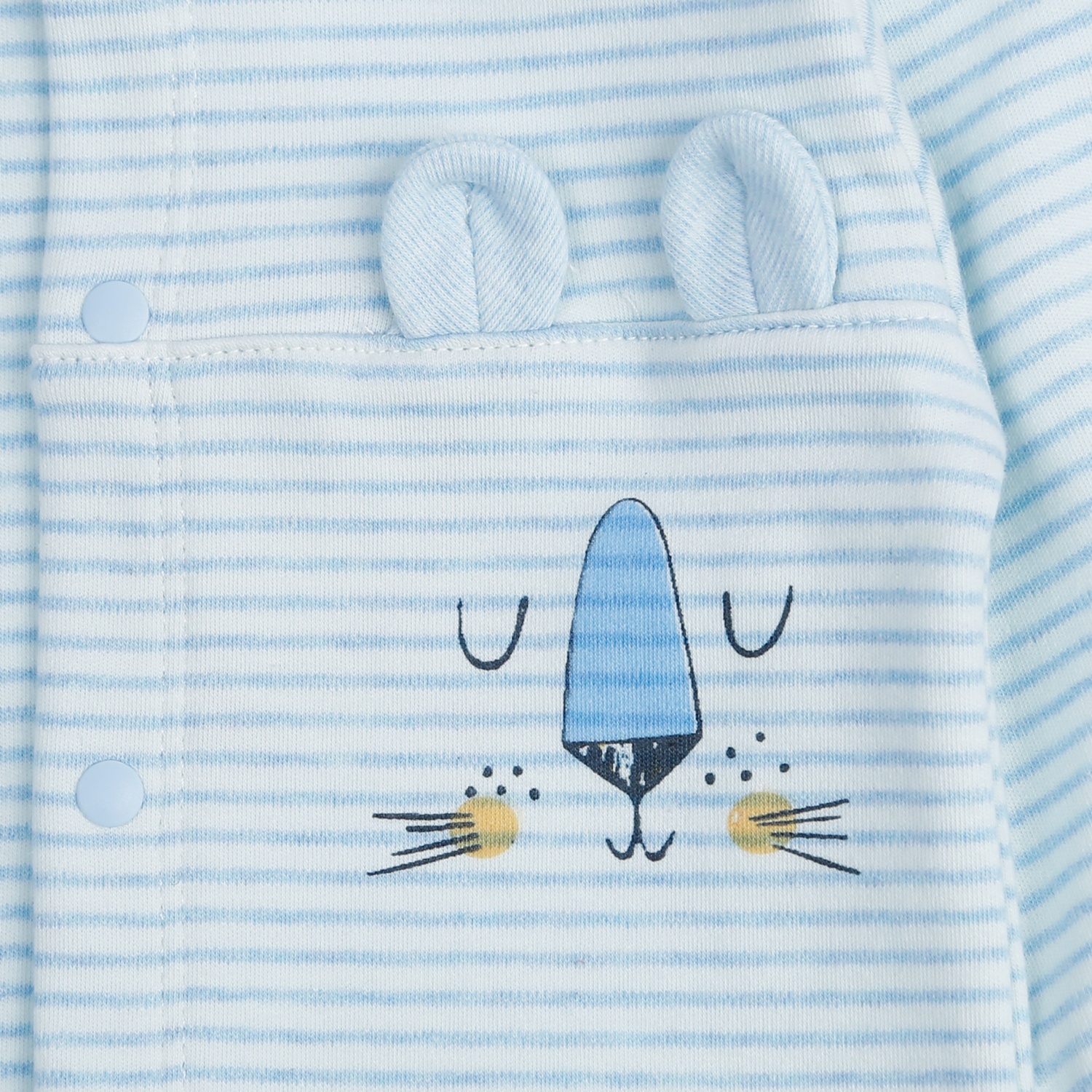 Bộ quần áo bé trai dài tay cài giữa kẻ ngang KidsPlaza ND21D (Xanh) hình 3