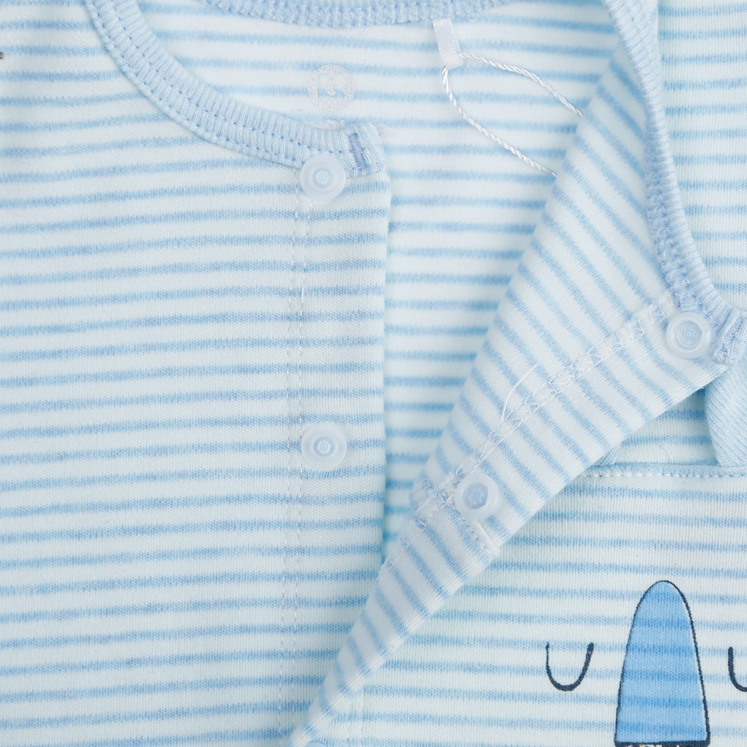 Bộ quần áo bé trai dài tay cài giữa kẻ ngang KidsPlaza ND21D (Xanh) hình 4