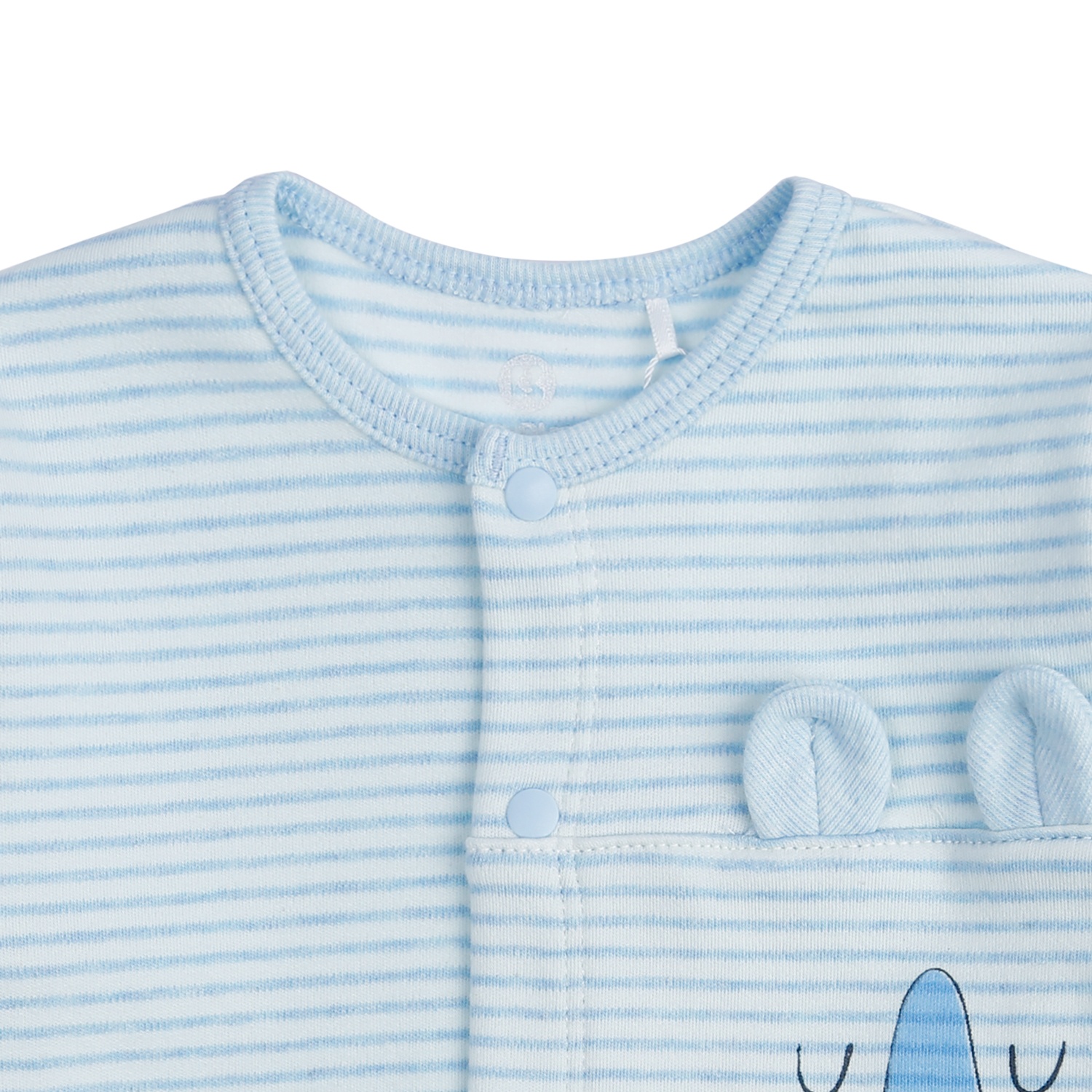 Bộ quần áo bé trai dài tay cài giữa kẻ ngang KidsPlaza ND21D (Xanh) hình 5