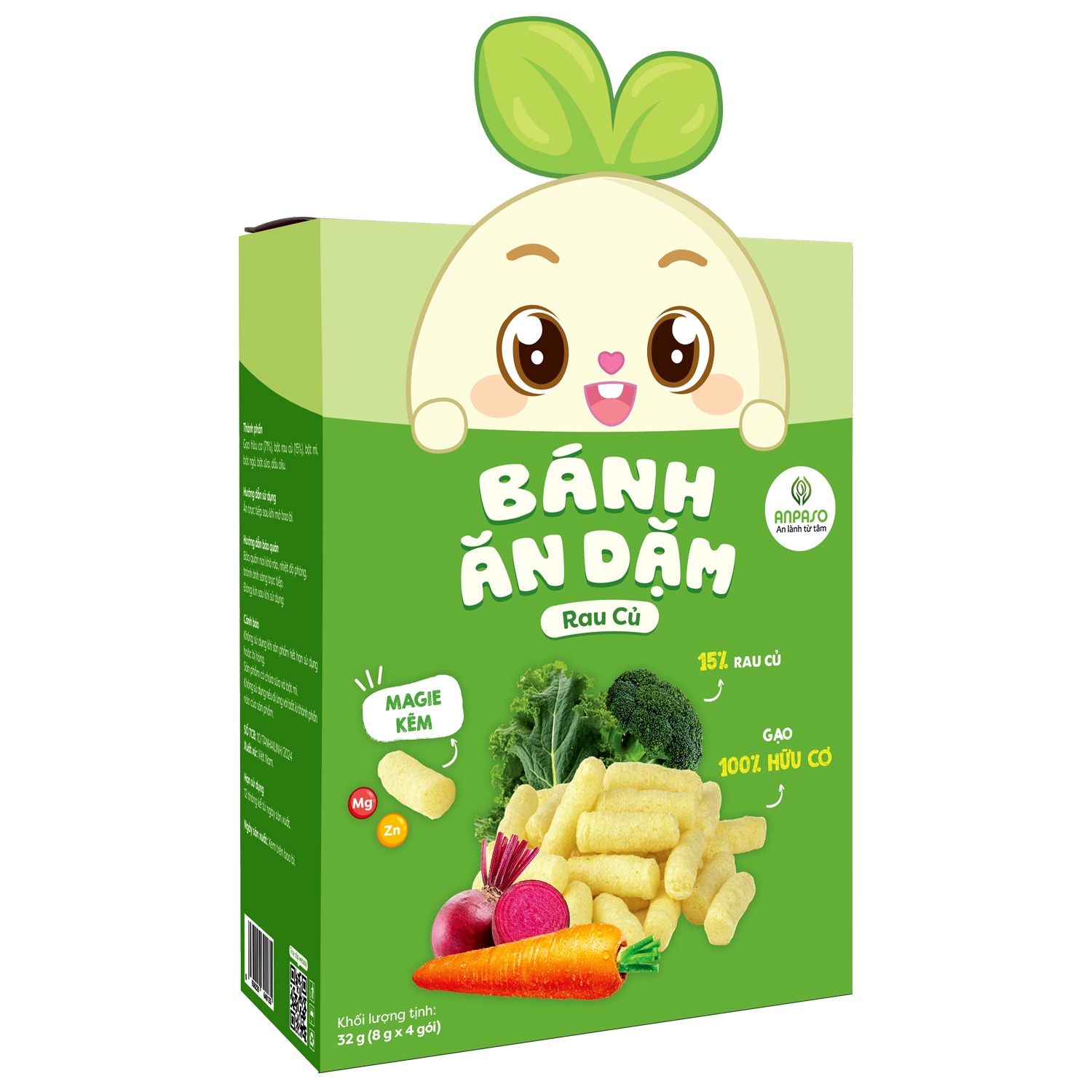 Công dụng bánh ăn dặm cho bé Anpaso vị rau củ