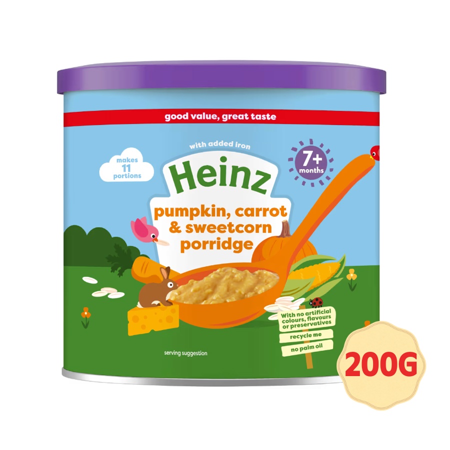 Bột ăn dặm Heinz ngũ cốc carot phô mai 200g 