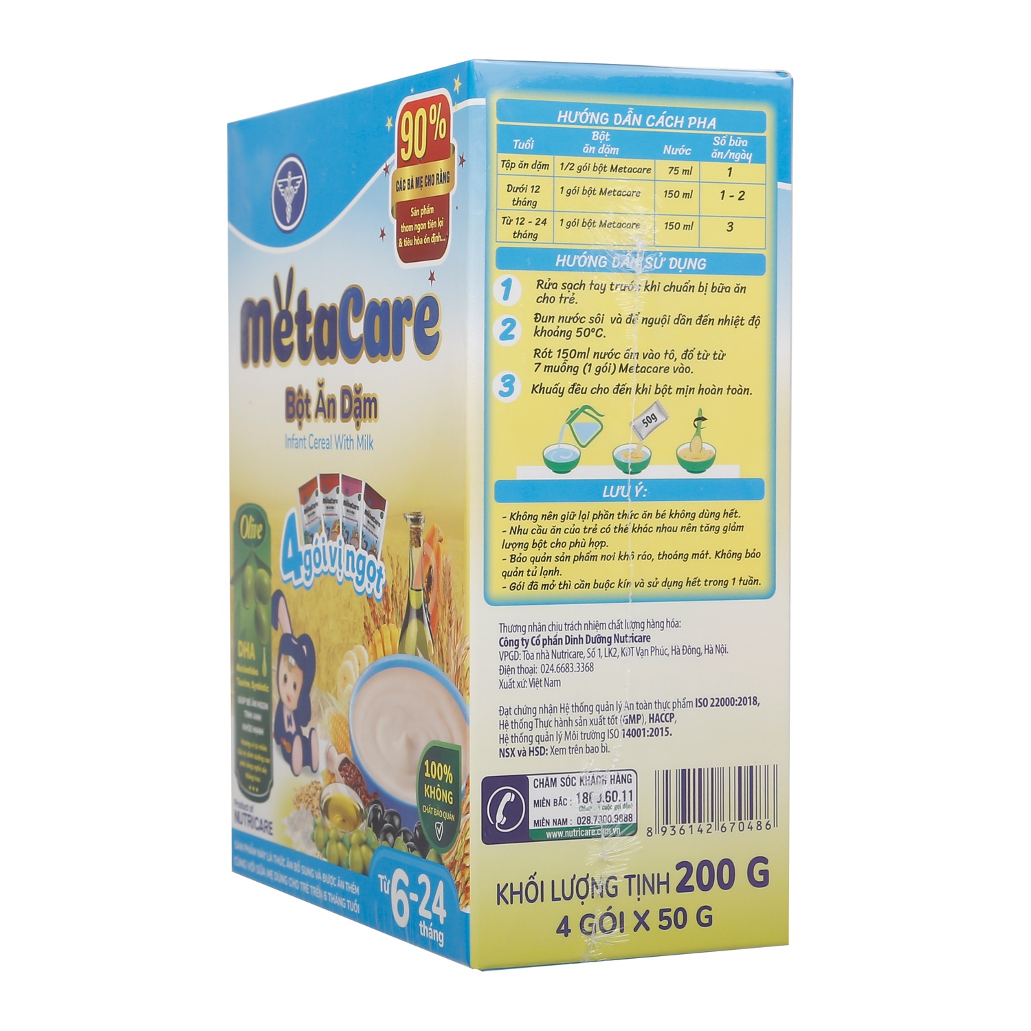 Bột ăn dặm Metacare 4 vị ngọt 200g hình 2