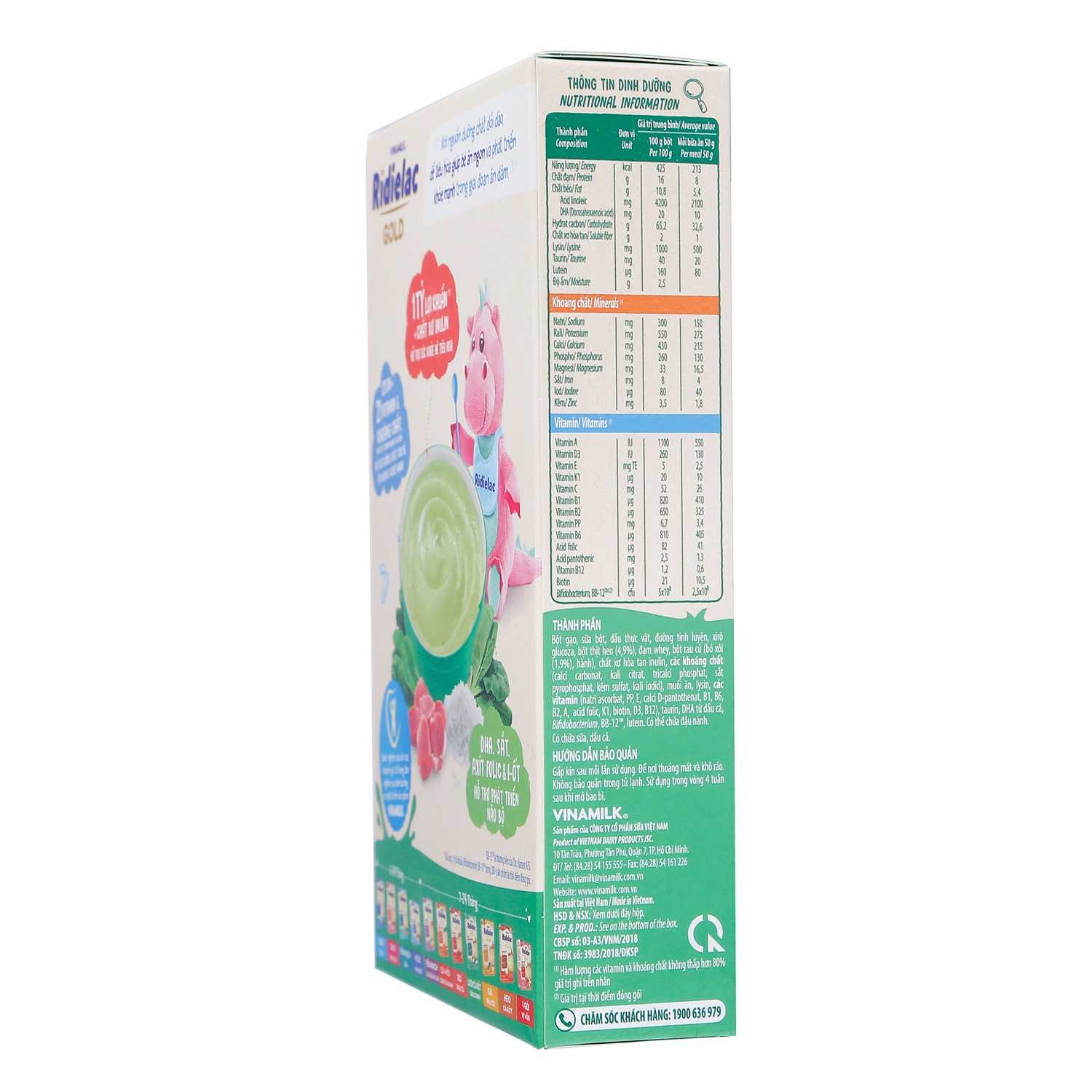 Bột ăn dặm Ridielac Gold vị heo bó xôi 200g cho bé 7M-24M hình 2