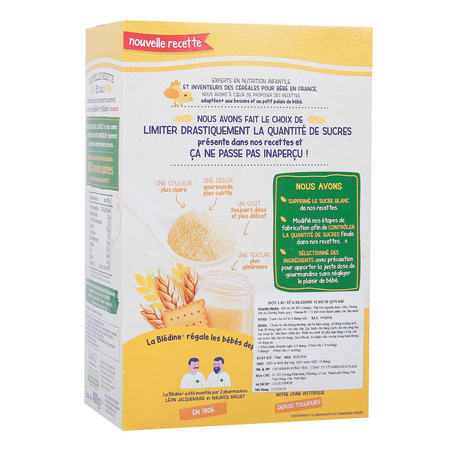 Bột lắc sữa Bledina vị bích quy 400g dành cho bé 6M