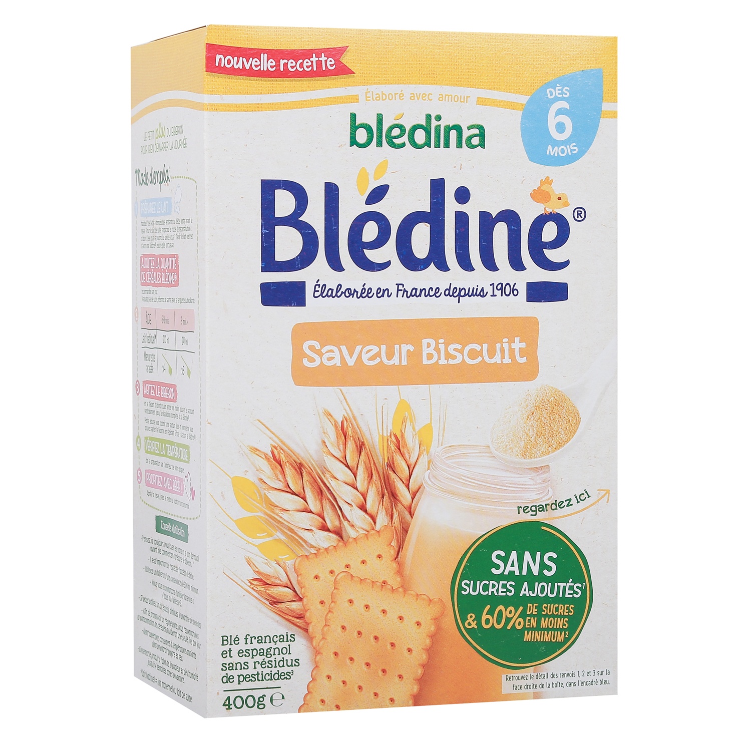 Bột lắc sữa Bledina vị bích quy 400g dành cho bé 6M