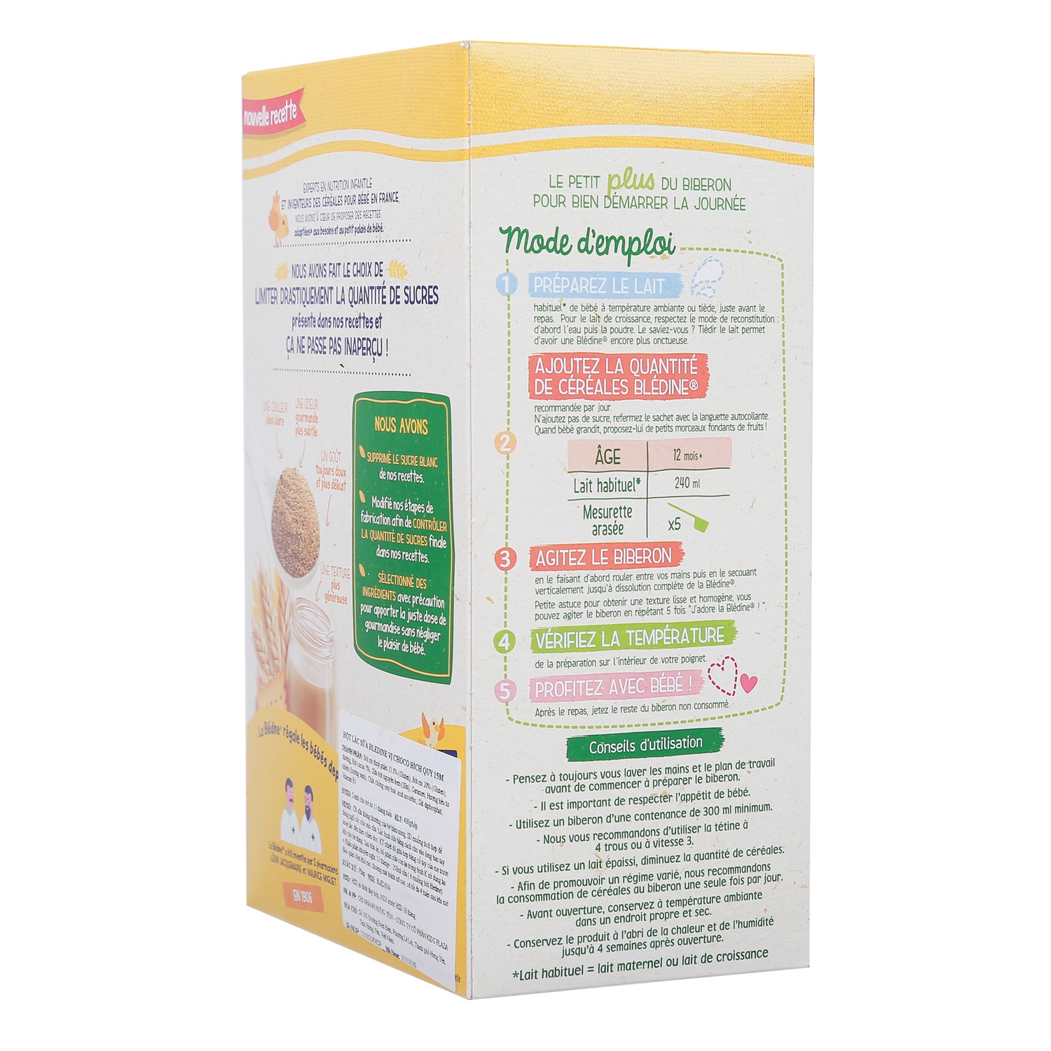 Bột lắc sữa Bledina vị Choco bích quy 400g dành cho bé từ 12 tháng hình 3