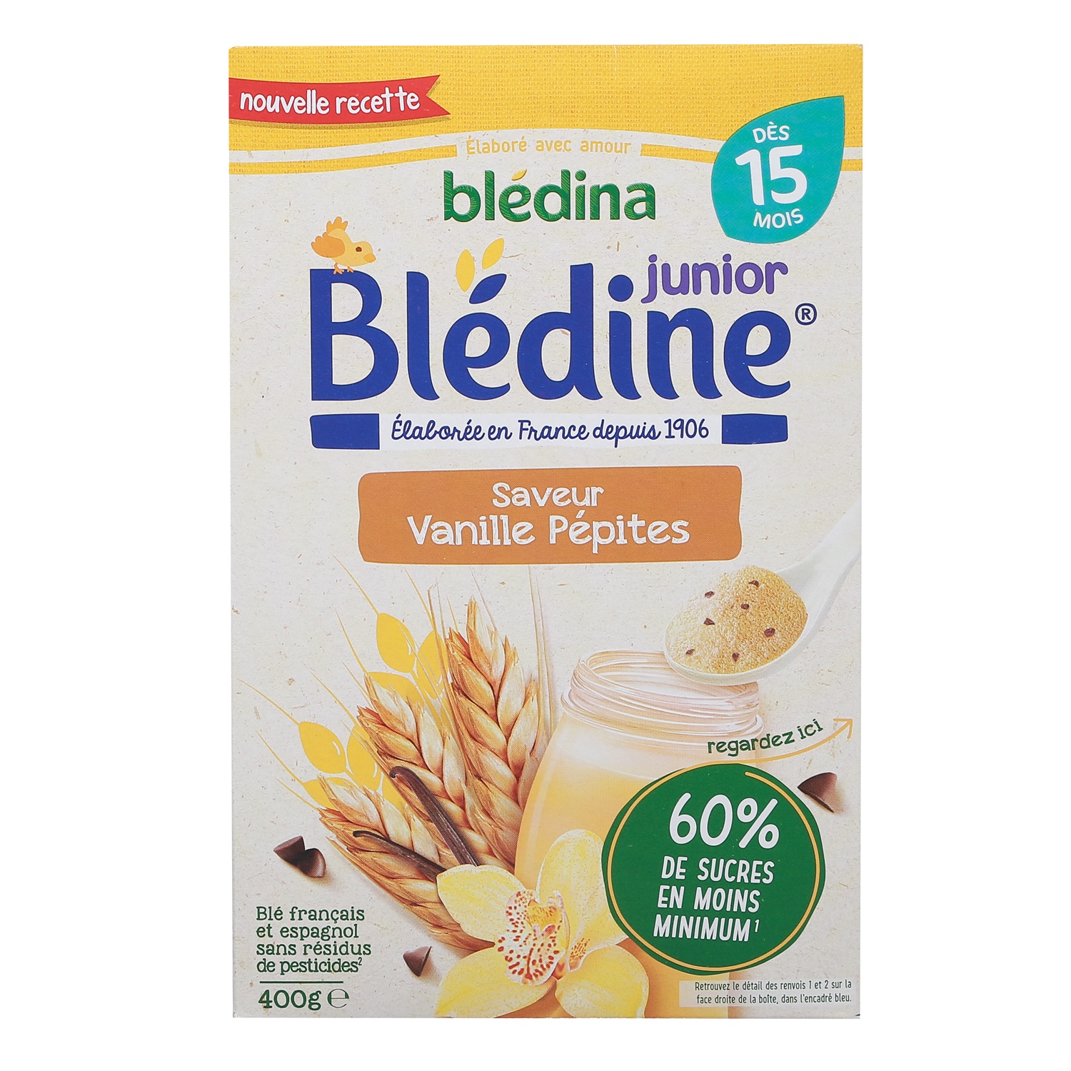 Bột lắc sữa Bledina vị vani 400g dành cho bé từ 15 tháng