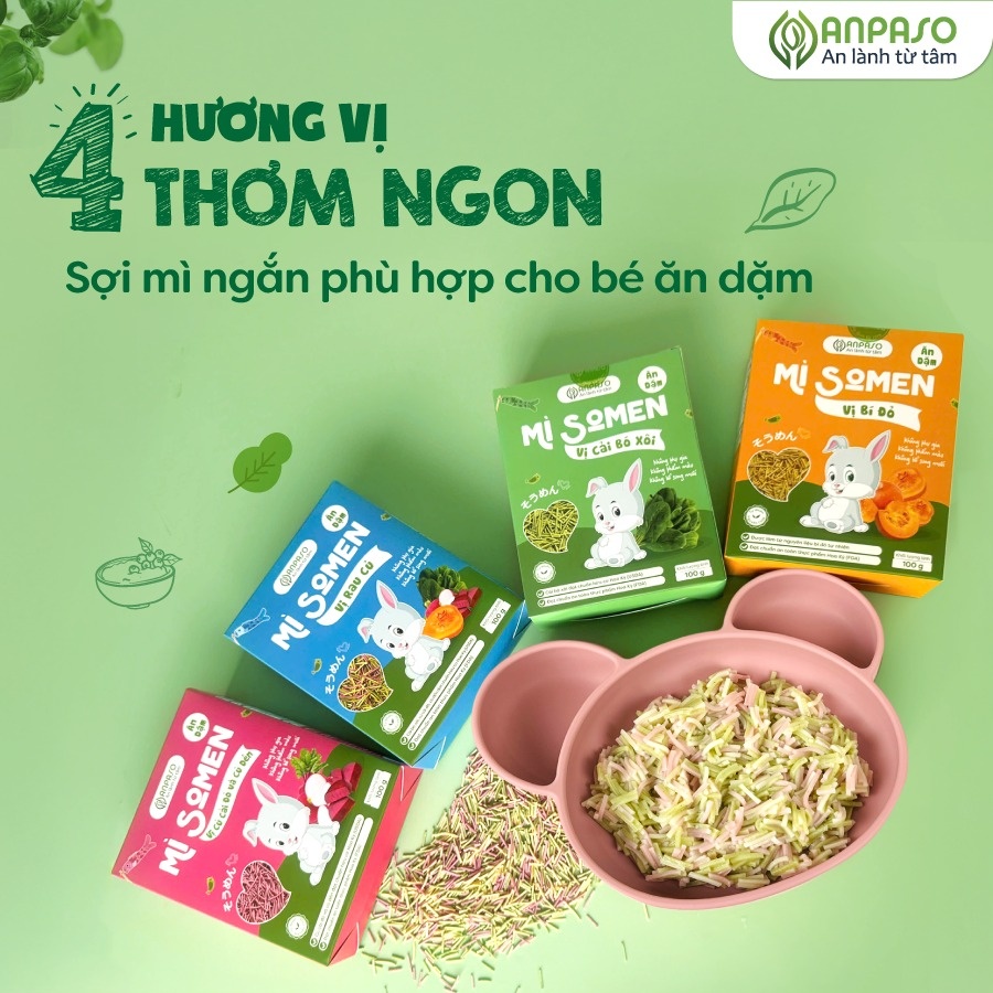 Mì Somen ăn dặm vị củ dền Anpaso 100g hình 5