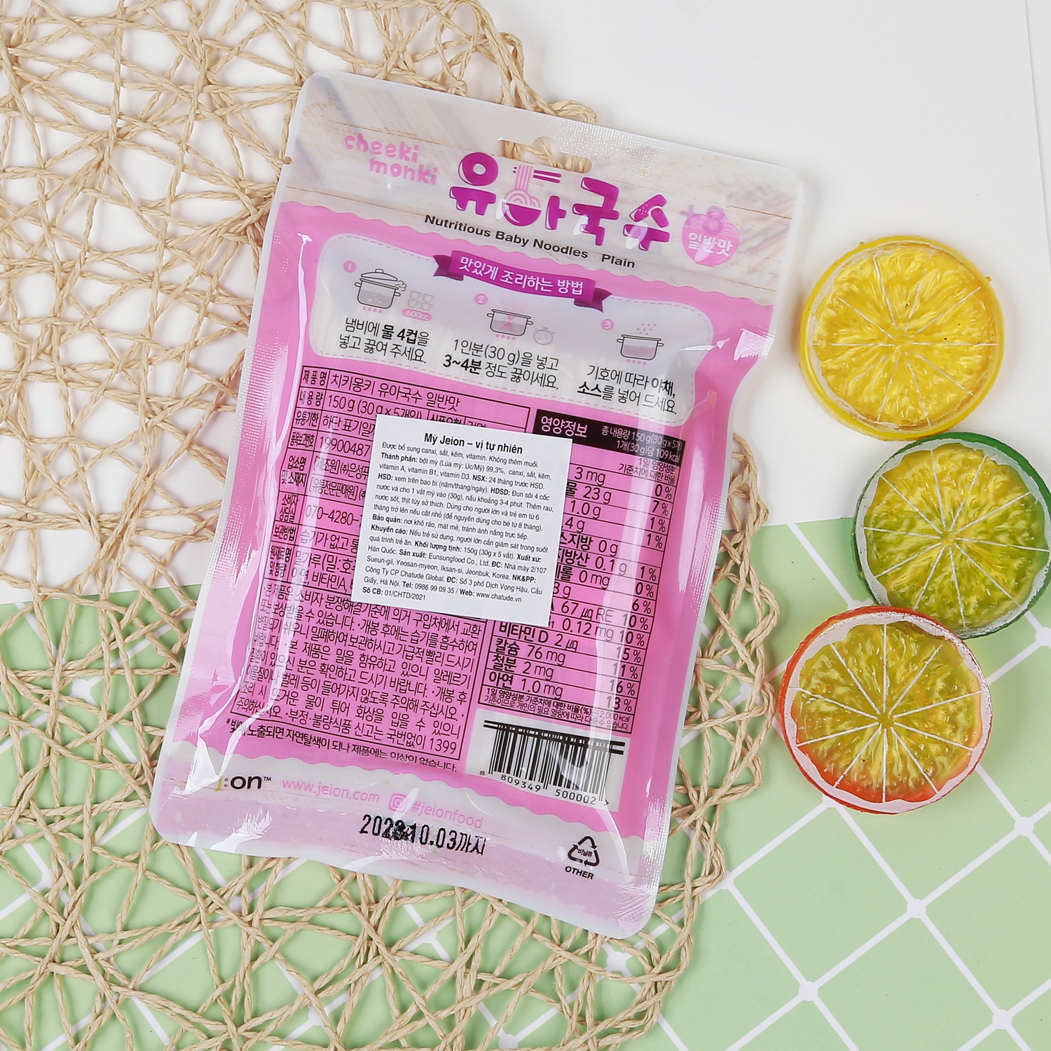 Mỳ trẻ em Jeion - Hàn Quốc vị tự nhiên 150g  hình 2