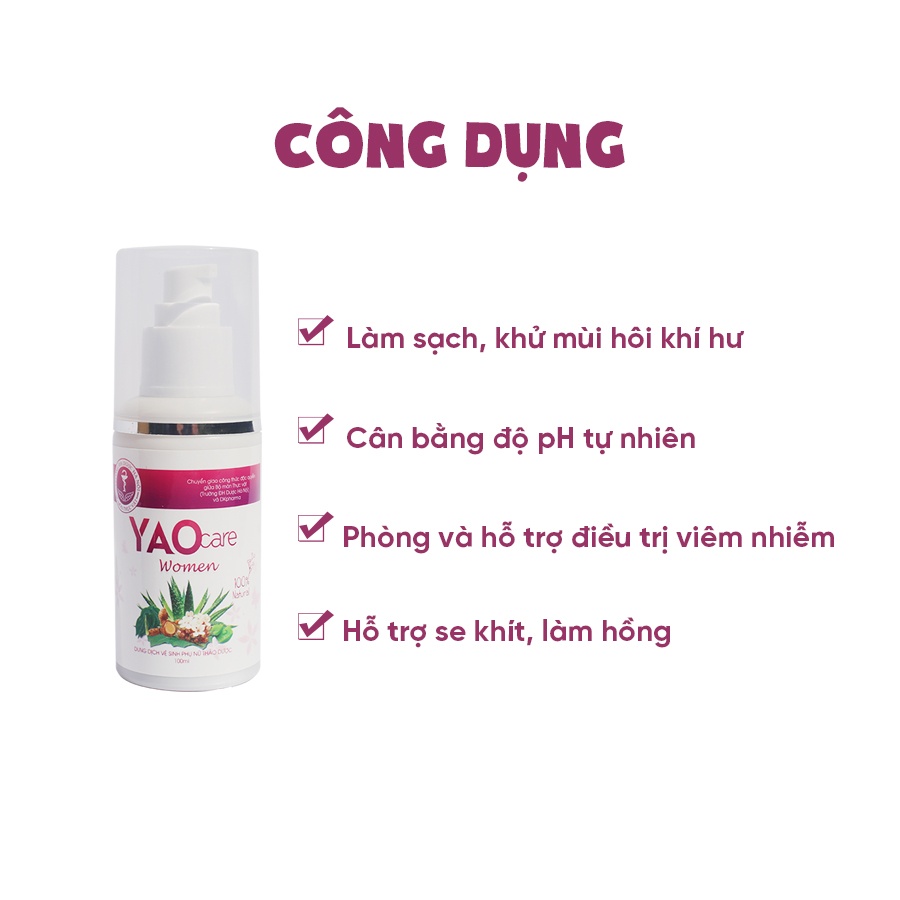 Dung dịch vệ sinh phụ nữ Yaocare Women 100ml hình 3