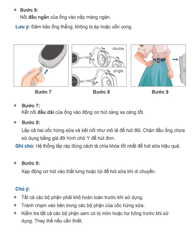 Máy hút sữa điện rảnh tay điện đôi Mamago Flora D6 hình 5