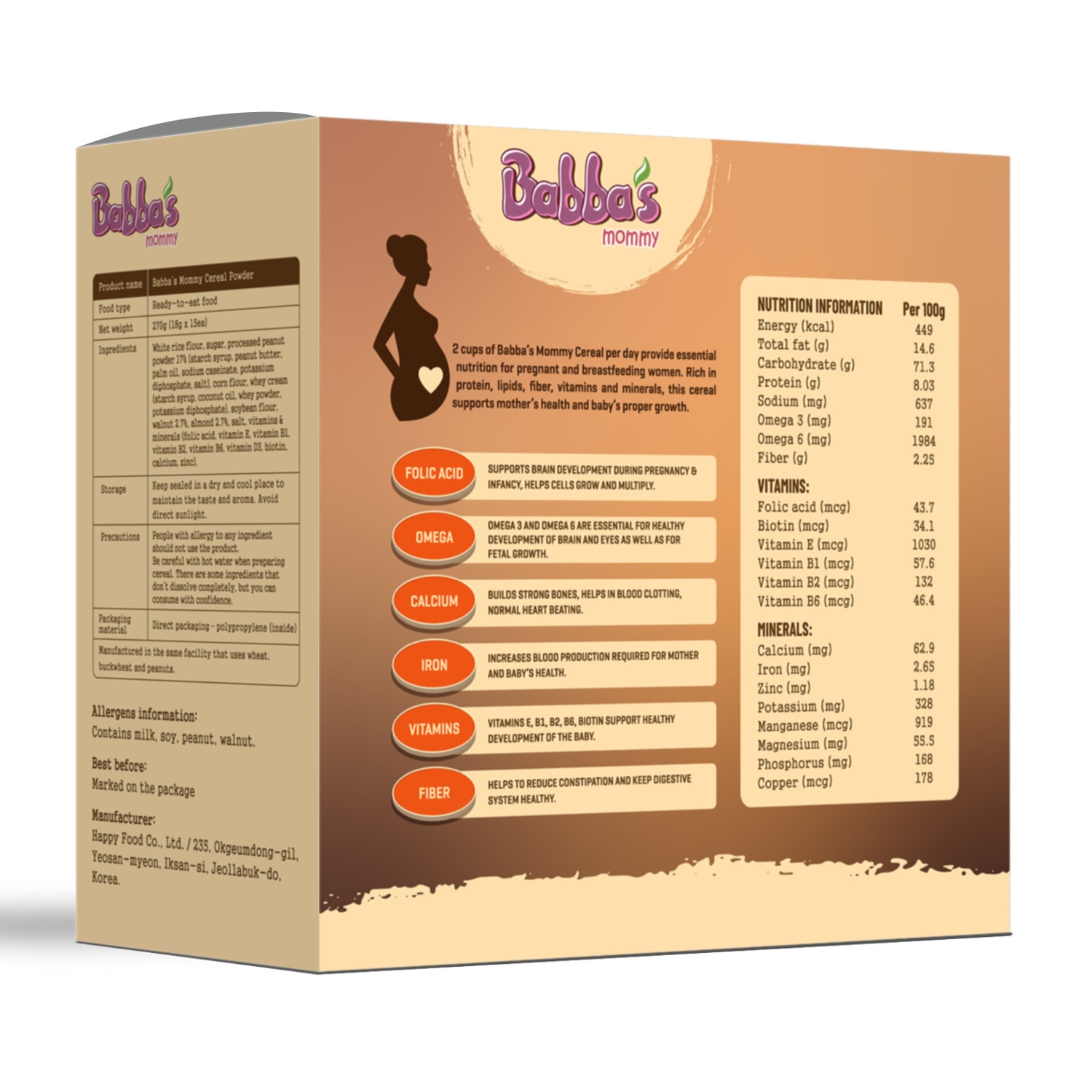 Bột ngũ cốc mẹ bầu Babba's Mommy 270g  hình 2