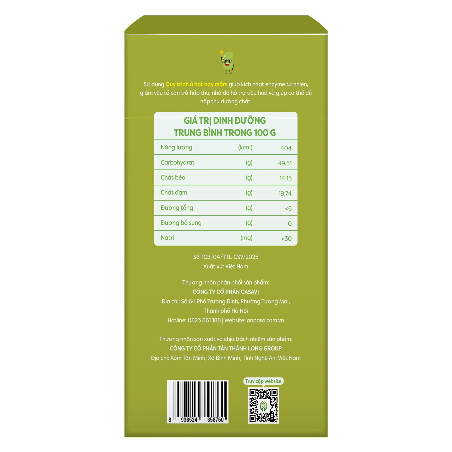 Công dụng ngũ cốc lợi sữa Anpaso 500g