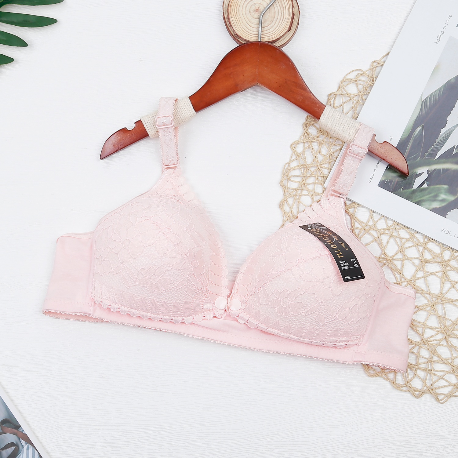 Áo lót khuy bấm ren cho con bú 368 AC23 (Hồng) hình 1