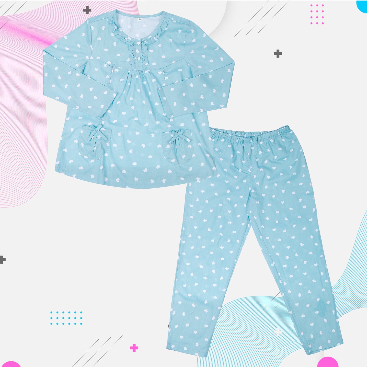 Bộ quần áo sau sinh in hoạ tiết M18 hình 2