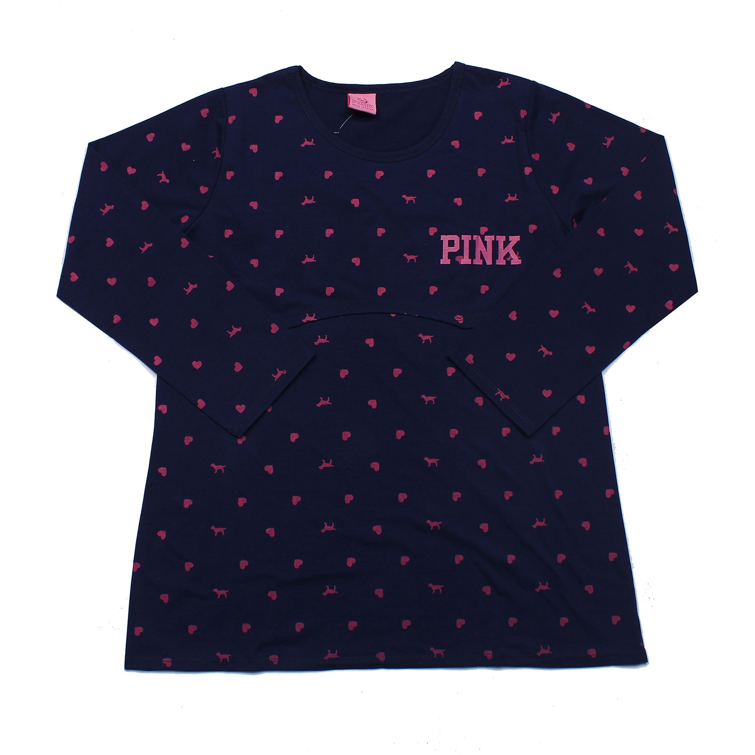 Bộ quần áo sau sinh cho mẹ cotton cổ tròn Pink hình 2