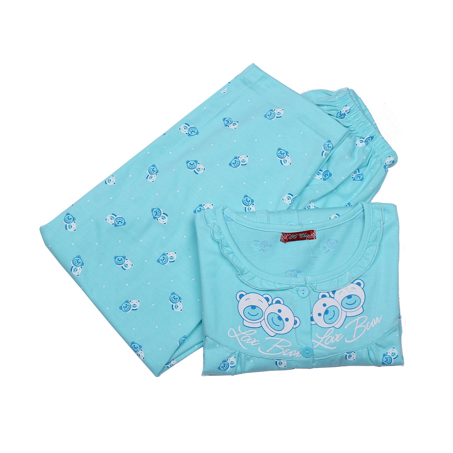 Bộ quần áo sau sinh cho mẹ cúc giữa cổ bèo hình 2