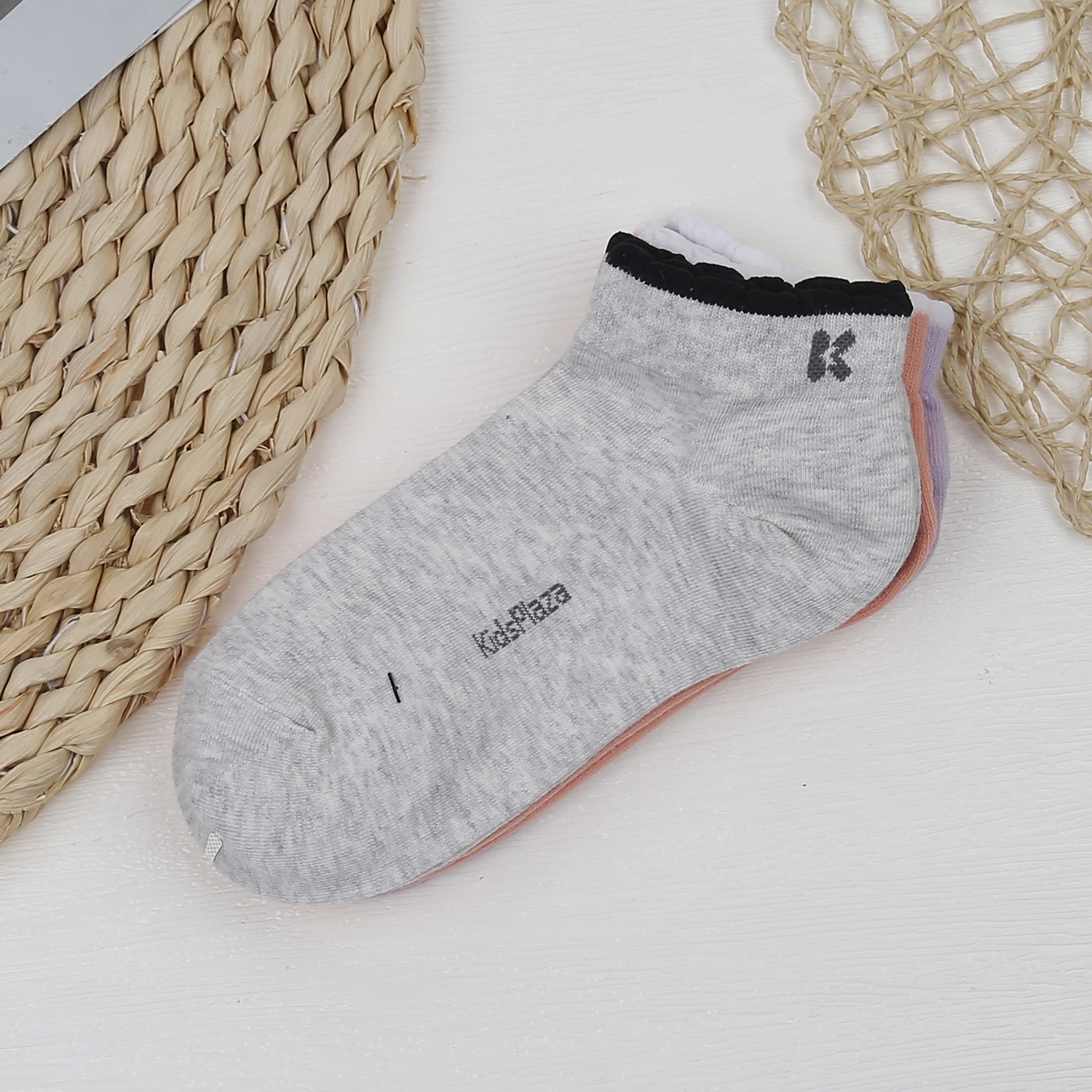 Set 3 tất cho mẹ KidsPlaza chữ K DK23D (Cam-tím-ghi) hình 2