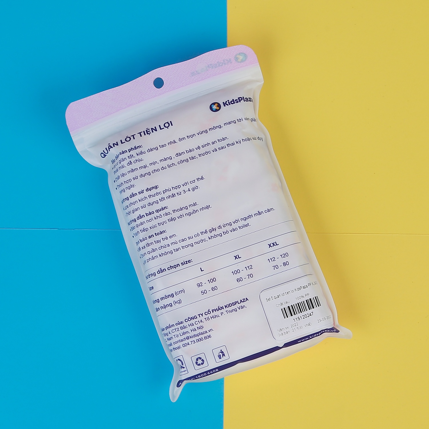Set 5 quần lót tiện lợi KidsPlaza PP BA21 size XL hình 4