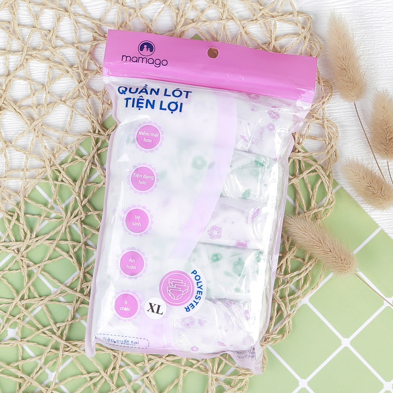 Set 5 quần lót tiện lợi Mamago PP size XL hình 1