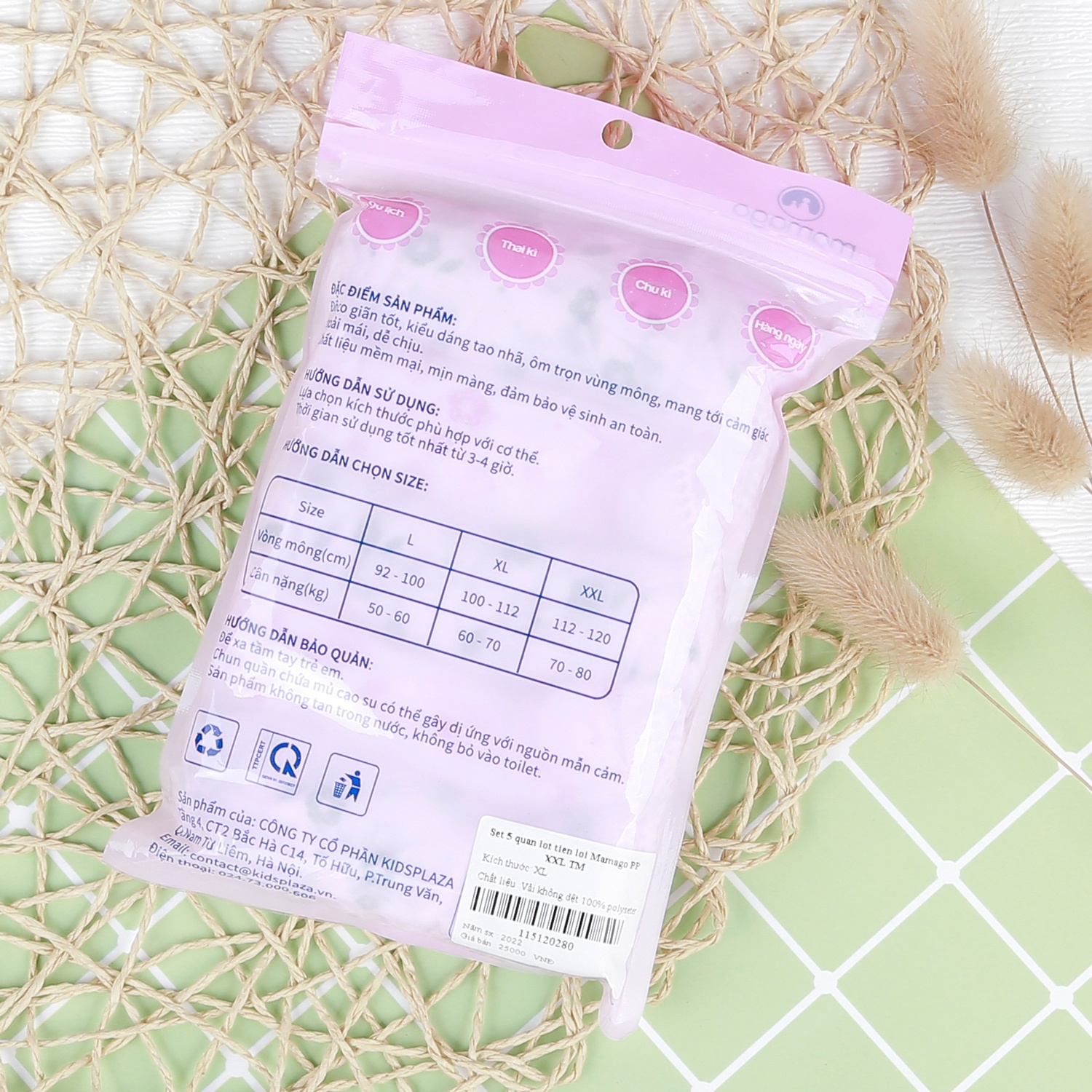 Set 5 quần lót tiện lợi Mamago PP size XXL hình 2