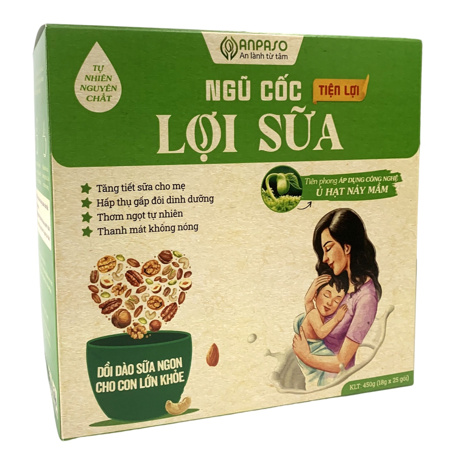Ngũ cốc lợi sữa Anpaso hộp 450g hình 1
