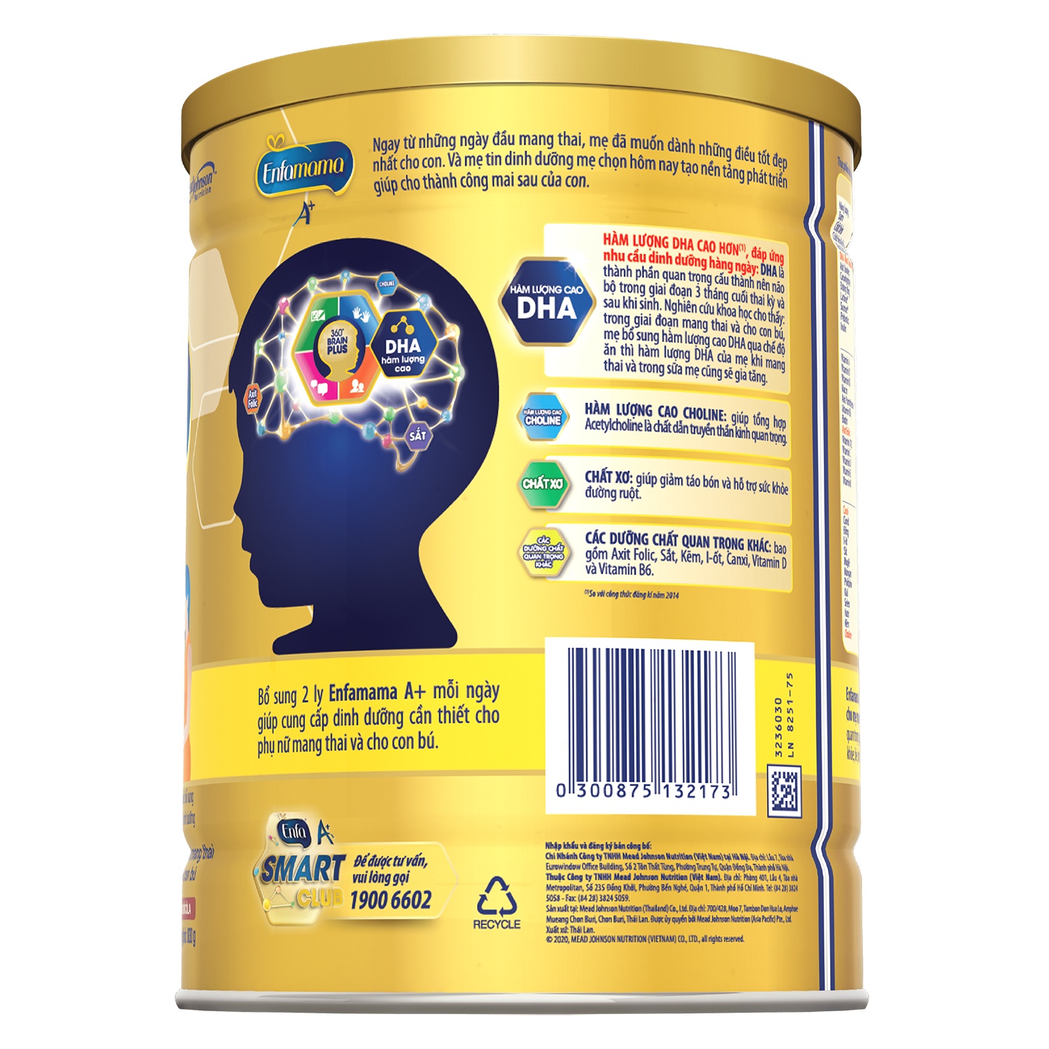 Công thức đặc chế sữa bầu cho mẹ Enfamama A+ Chocolate 870g Sữa bầu cho mẹ Enfamama A+ Chocolate 830g hình 2