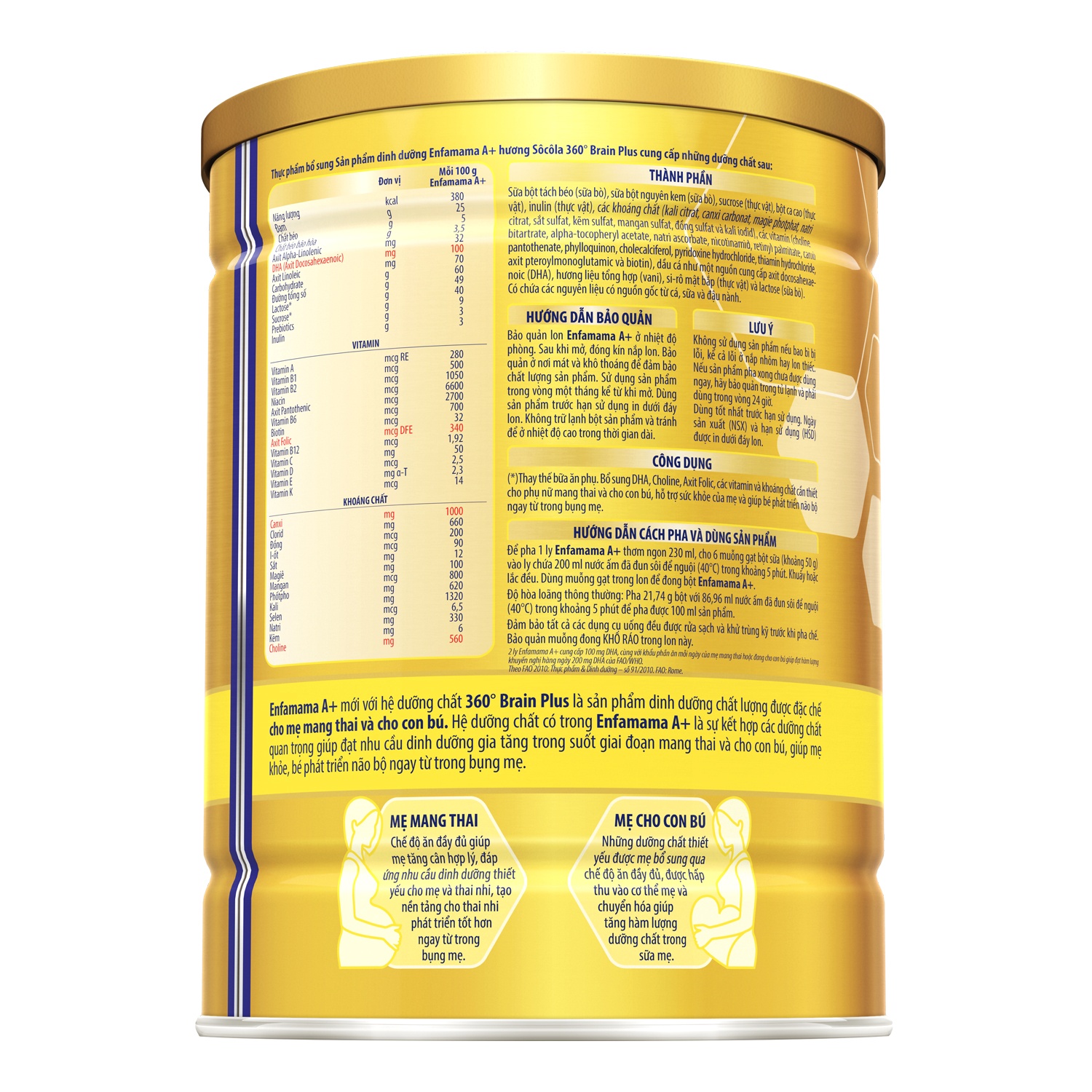 Sữa bầu cho mẹ Enfamama A+ Chocolate 830g hình 4