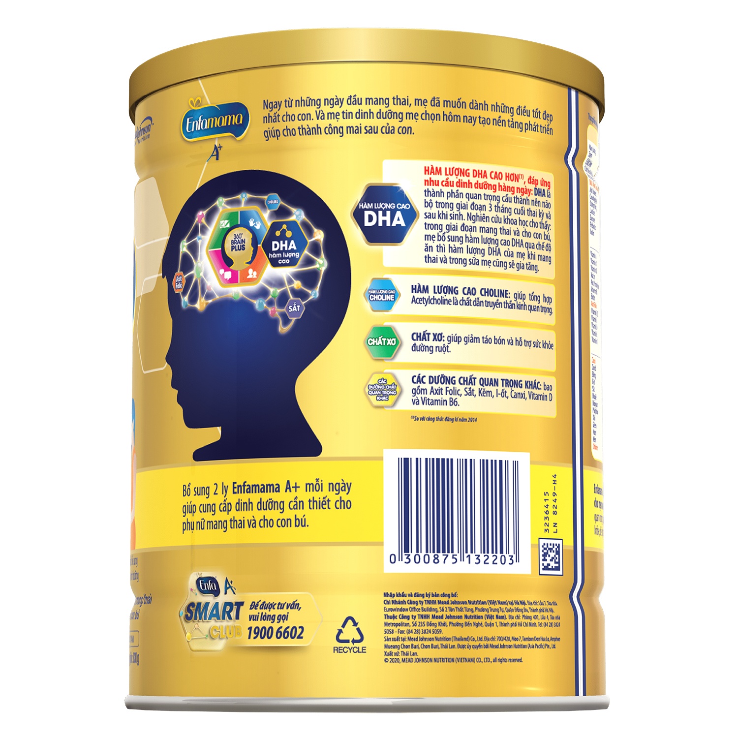 Sữa bầu Enfamama A+ Vanilla hộp 830g hình 2